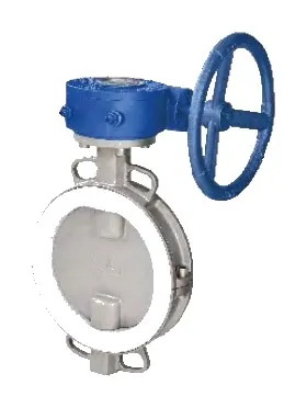 Worm Gear Wafer Stainless Steel Plate Fluorine Lining Butterfly Valve